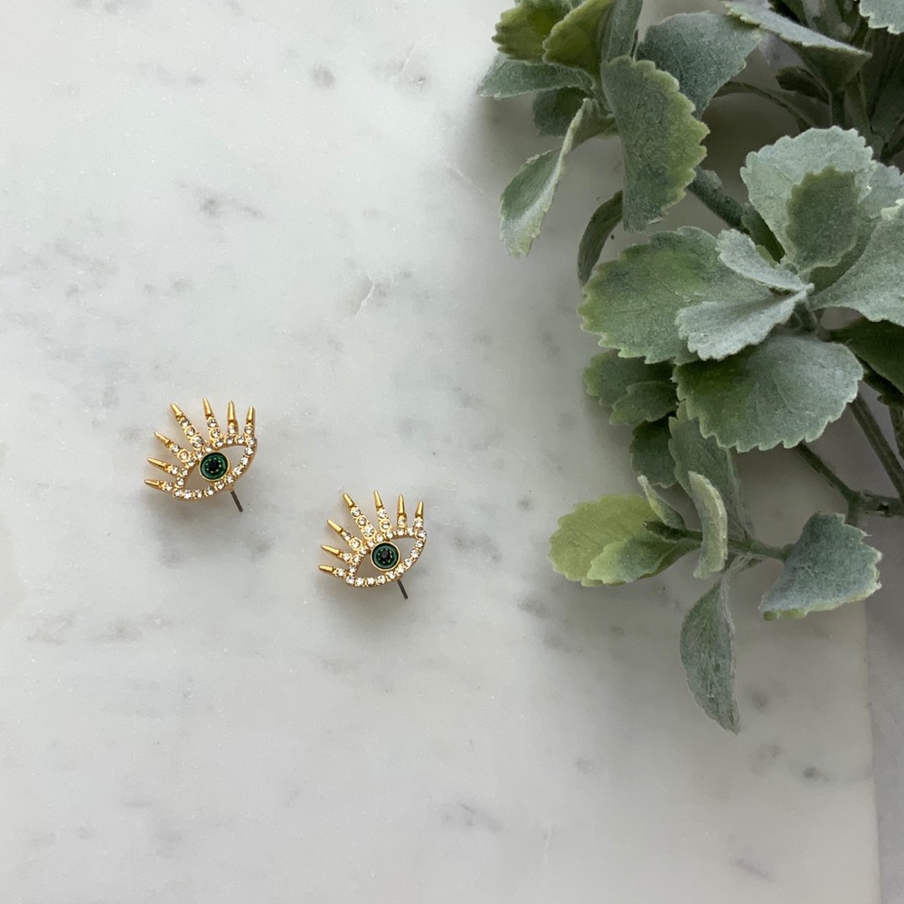 The Berti - Jeweled Eye Earrings - Picture 2 of 5